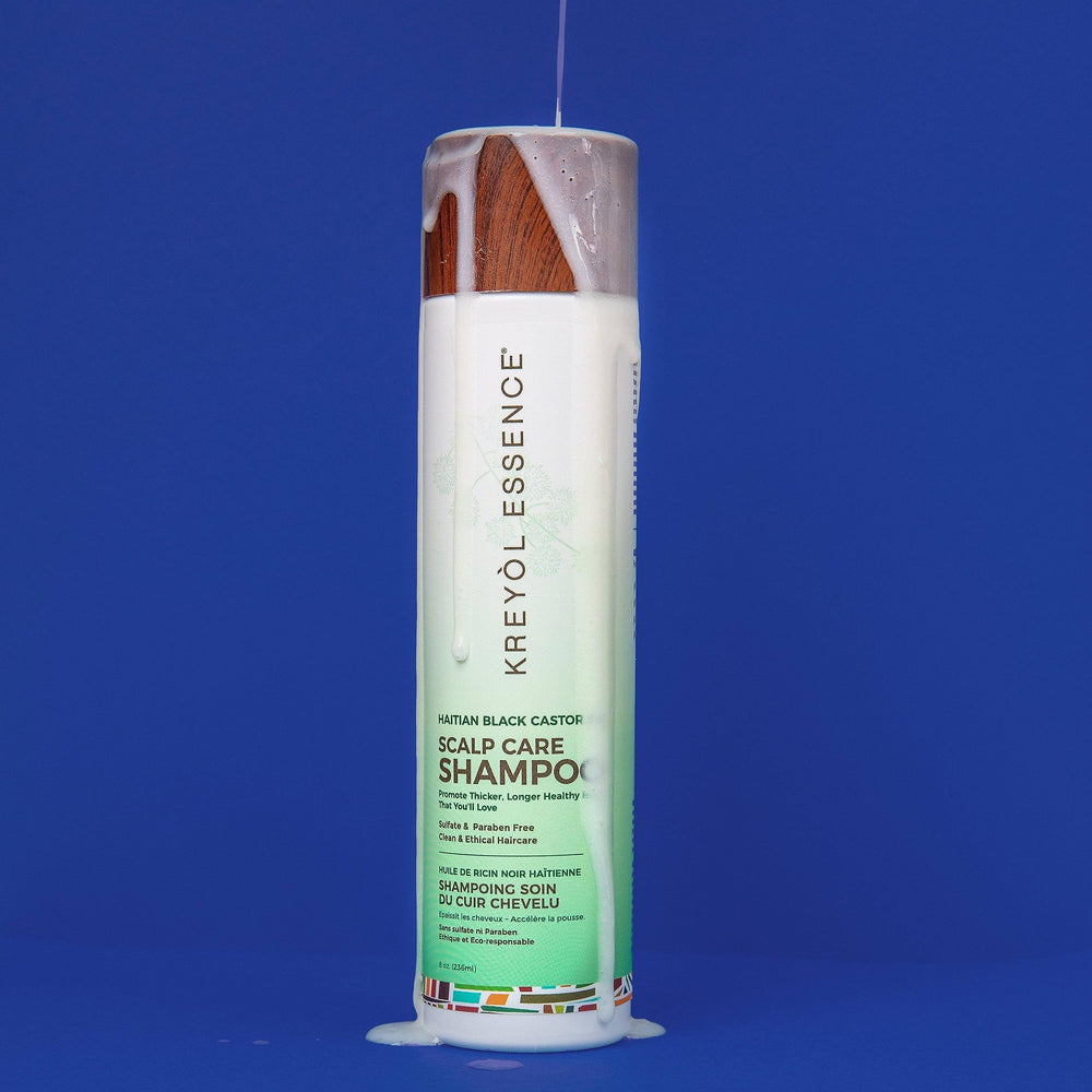 Kreyol Essence Let it Glow Shampoo foamy-lather image suggests a thorough wash