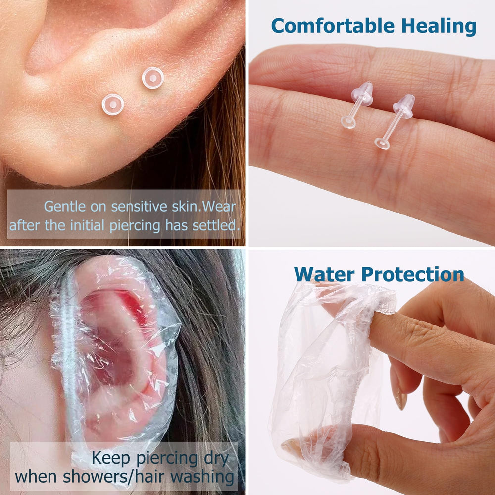Aretes de acrílico transparente KRFY para ajuste cómodo