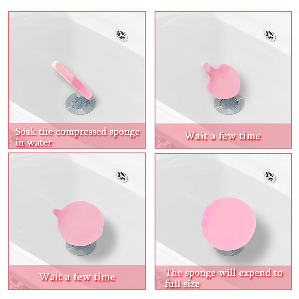 Esponja facial Krgiqn que al humedecerse se expande para limpieza y exfoliación suaves.