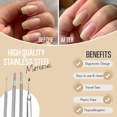 Krisp Beauty empujador de cutículas de doble cara y levantador de uñas encarnadas