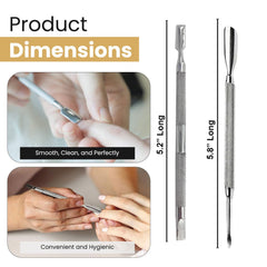 Krisp Beauty limpiador cutícula raspar metálico para retirar suciedad con precisión