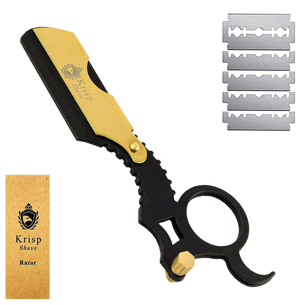 Navaja recta Krisp Beauty para barberos, afeitado cercano y cómodo.