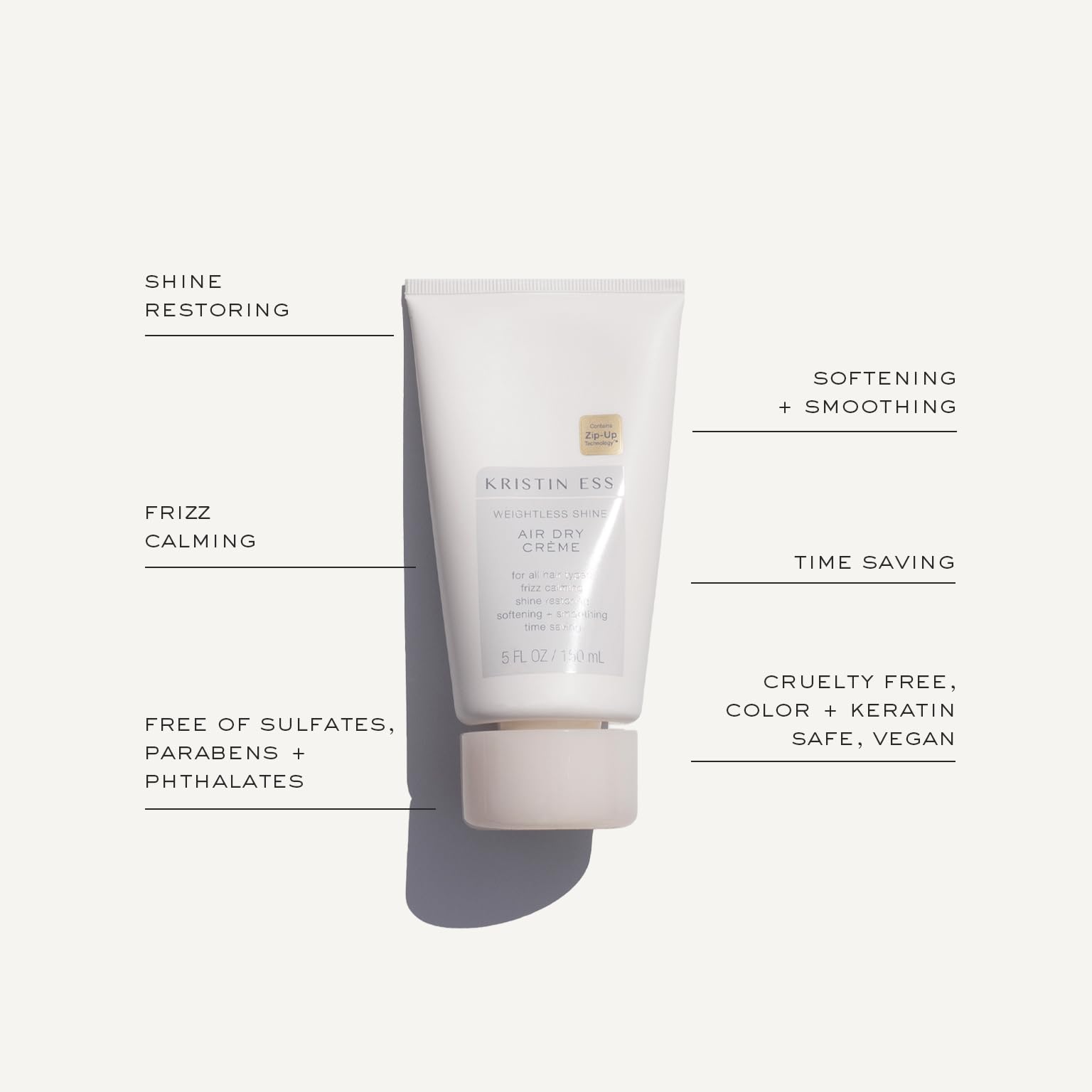 Aplicación suave de la crema Kristin Ess en raíces para peinado definido.