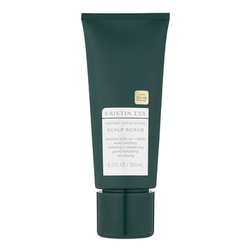 Kristin Ess Exfoliante para cuero cabelludo, botella visible, limpieza suave y detox diario.