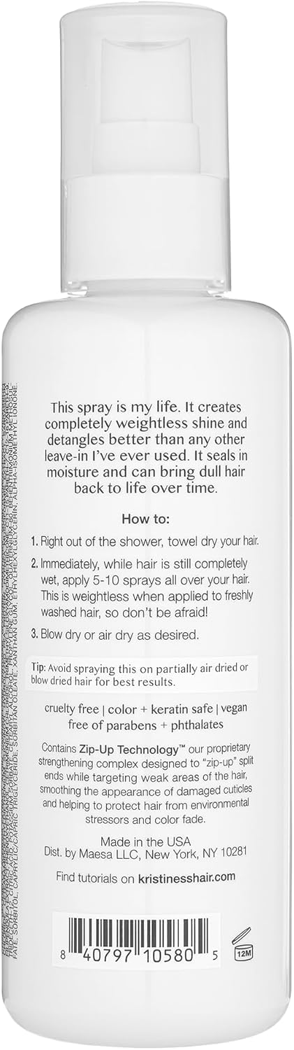 Spray desenredante anti-frizz ligero de Kristin Ess para un peinado suave