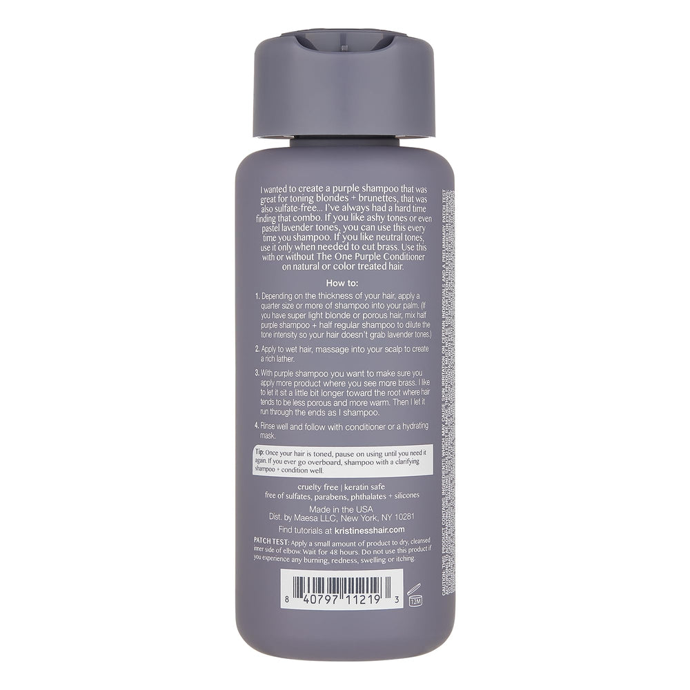 Kristin Ess The One Purple Shampoo: espuma cremosa que limpia sin sulfatos
