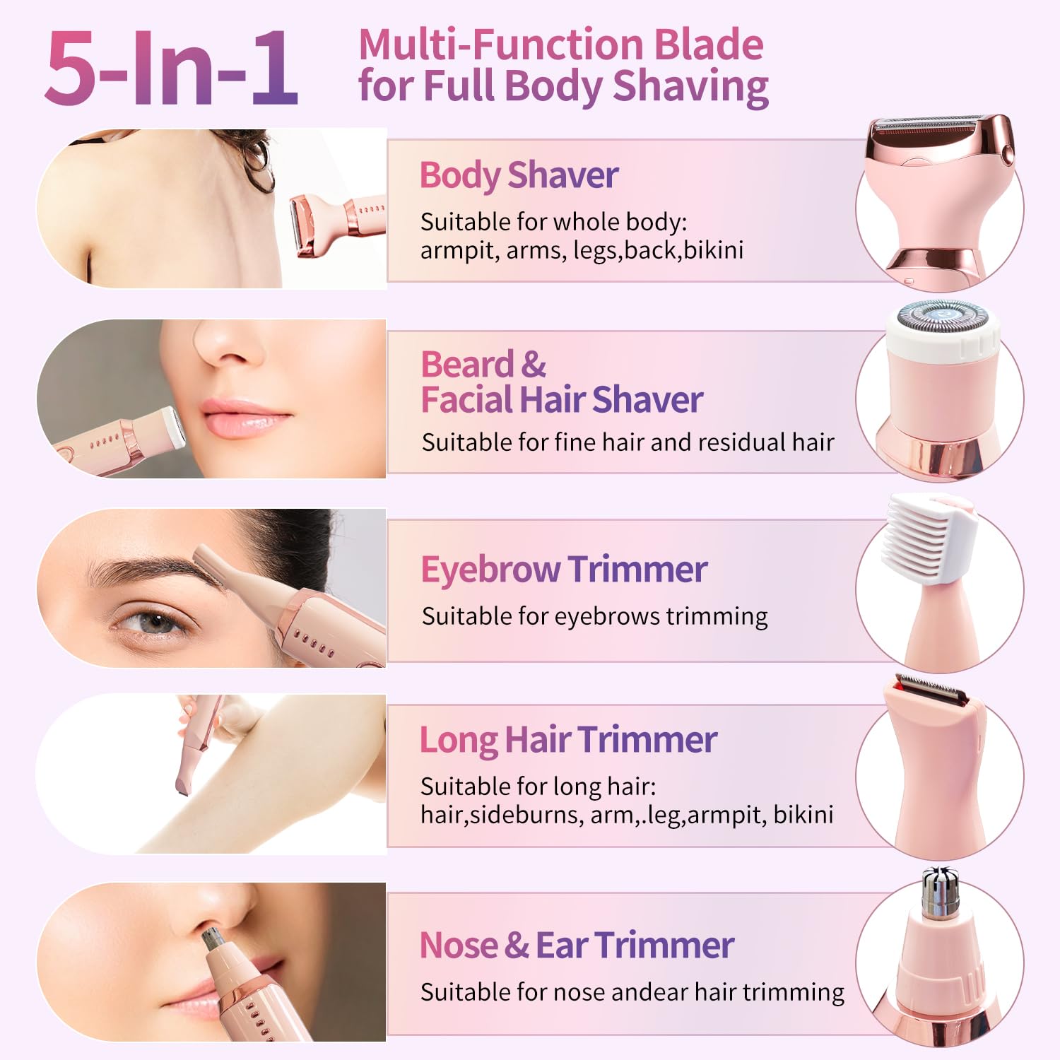 Kroaya 5en1 para mujer: cara y cejas para arreglo ligero.
