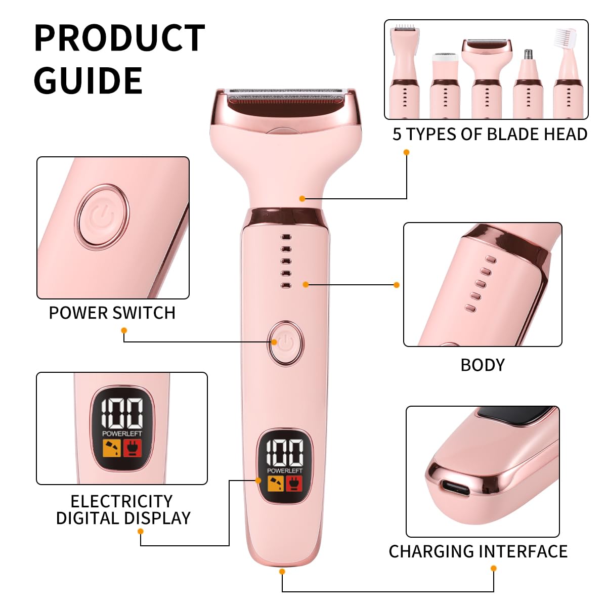 Kroaya 5en1 para mujer: cuerpo y piernas con depilación suave.