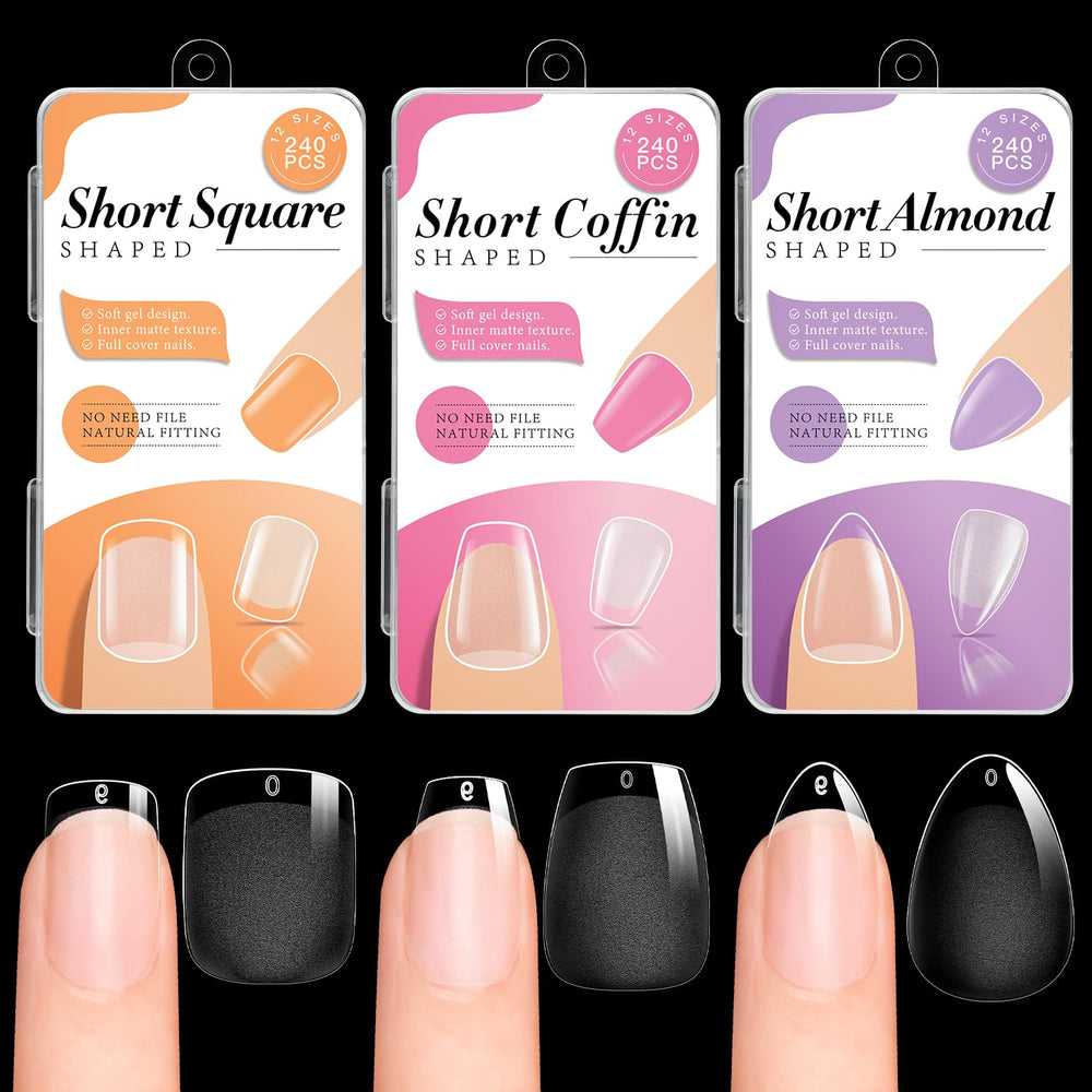 krofaue kit de tips en forma de almendra para uñas elegantes.