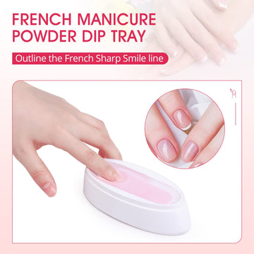 Krofaue plato para uñas francesas con línea oval, facilita trazos uniformes.
