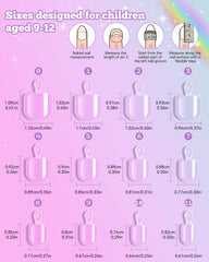 Krofaue 12 tamanos de uñas infantiles para ajuste cómodo y seguro.