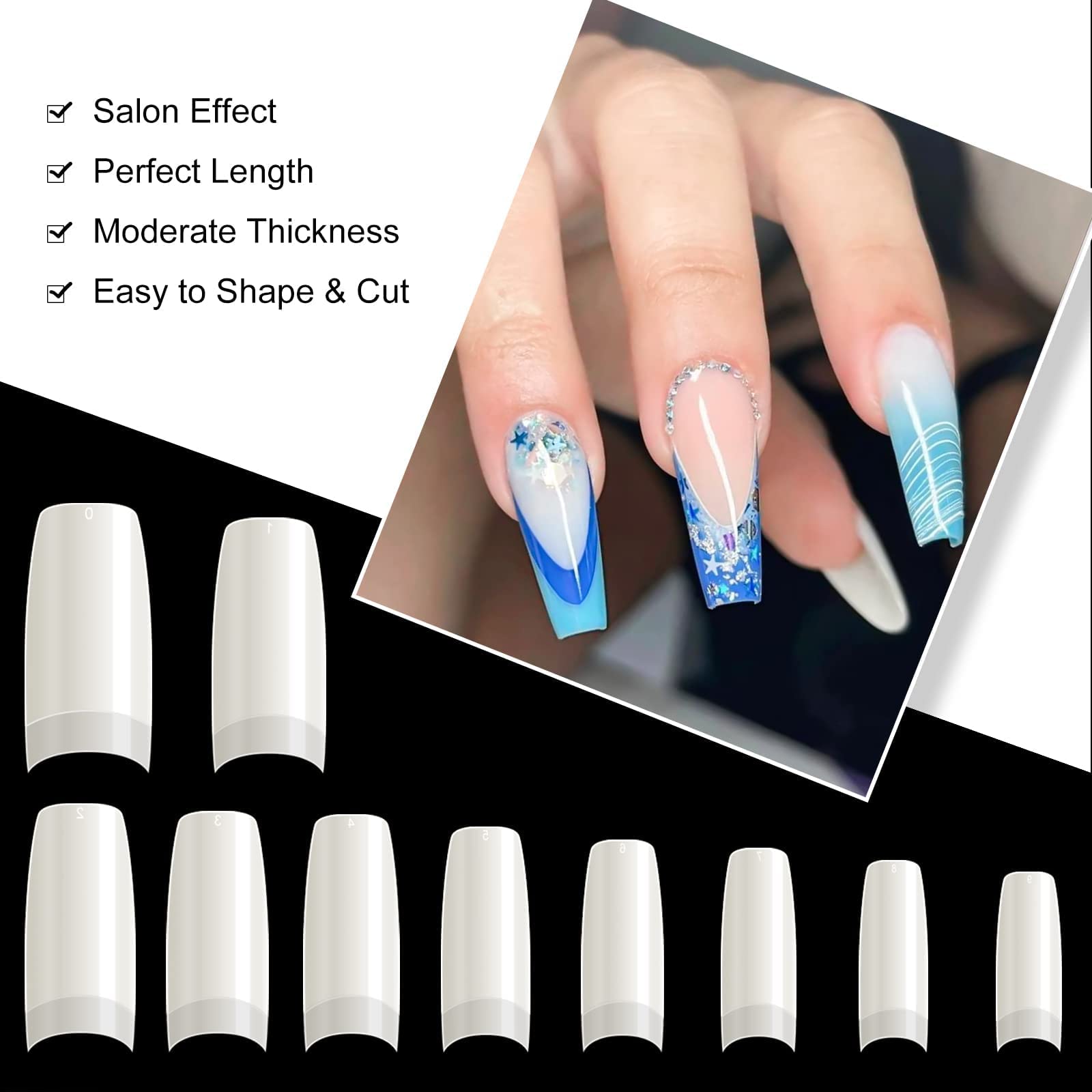 krofaue tips para uñas naturales, adherencia estable y uniforme