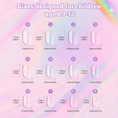 Krofaue Uñas claras para niñas: cobertura total y adherencia segura para juego y estilo.