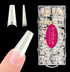 Krofaue uñas acrílicas cuadradas en caja con 600 piezas y 12 tallas para salón