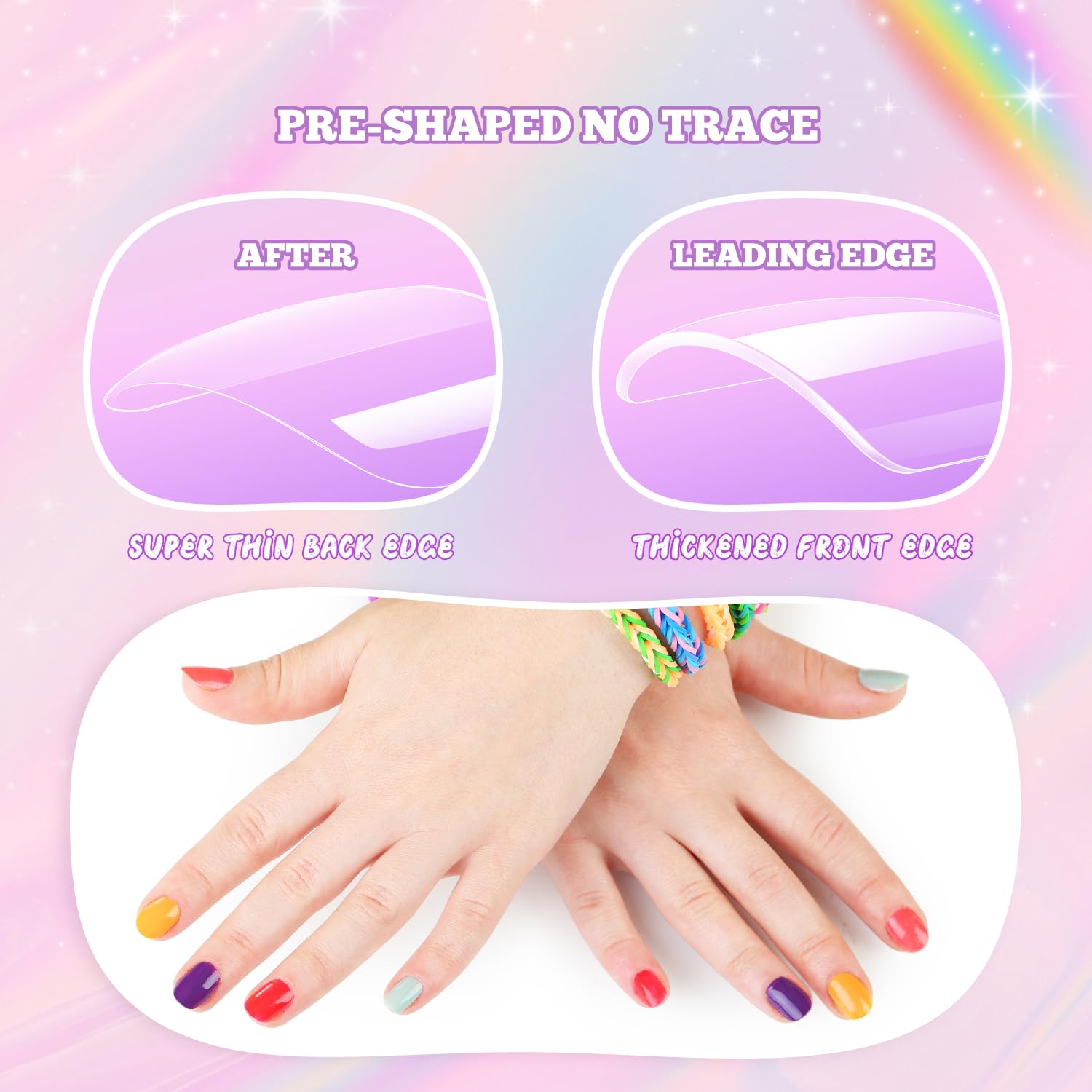 Krofaue Uñas falsas para manualidades en casa, ideal para fiestas y regalos.