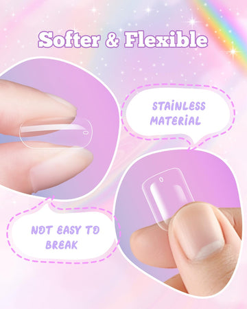 Krofaue uñas con acabado brillante para apariencia de salón.