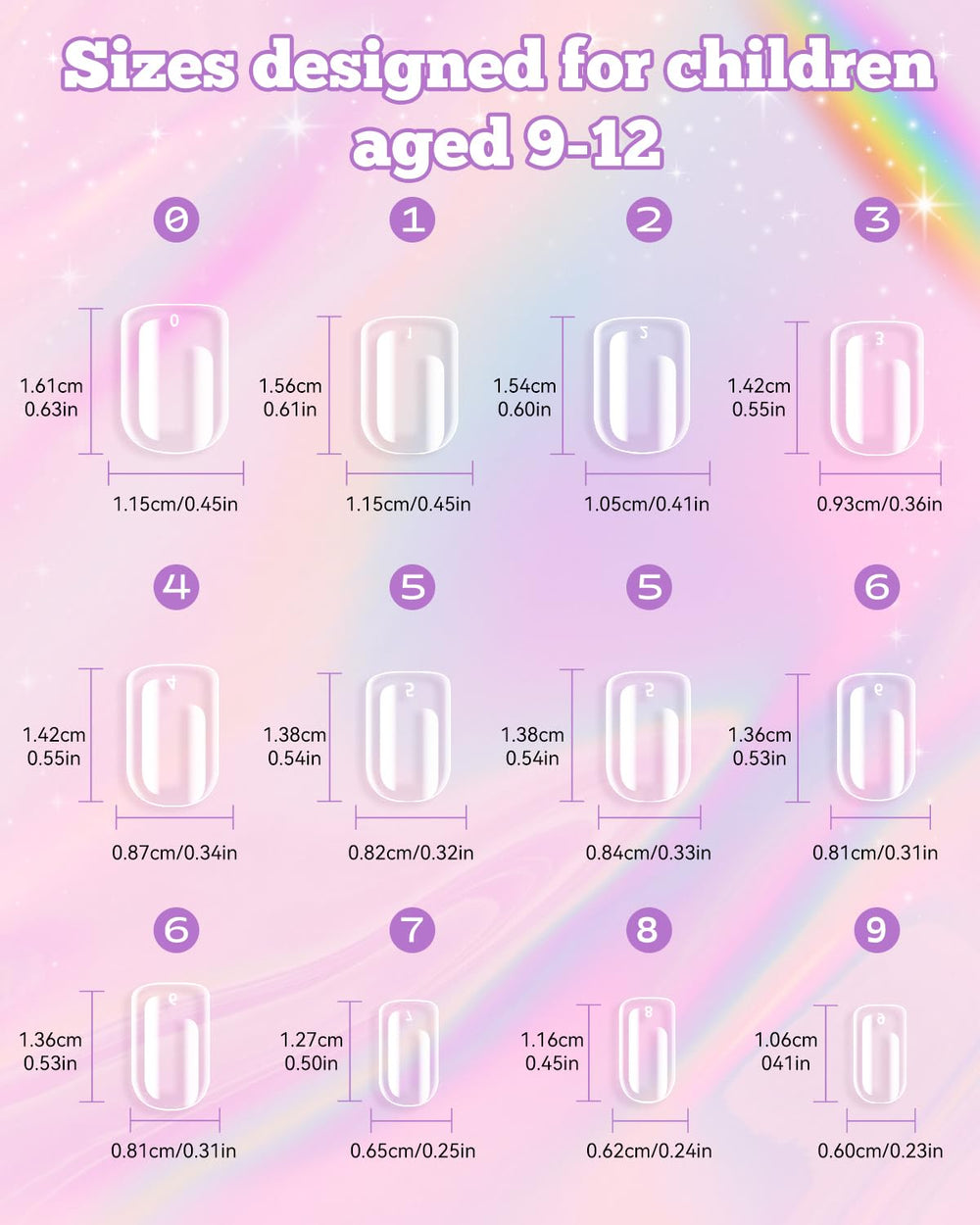 Krofaue uñas para niñas, puntas de gel suaves para juego sin molestias.