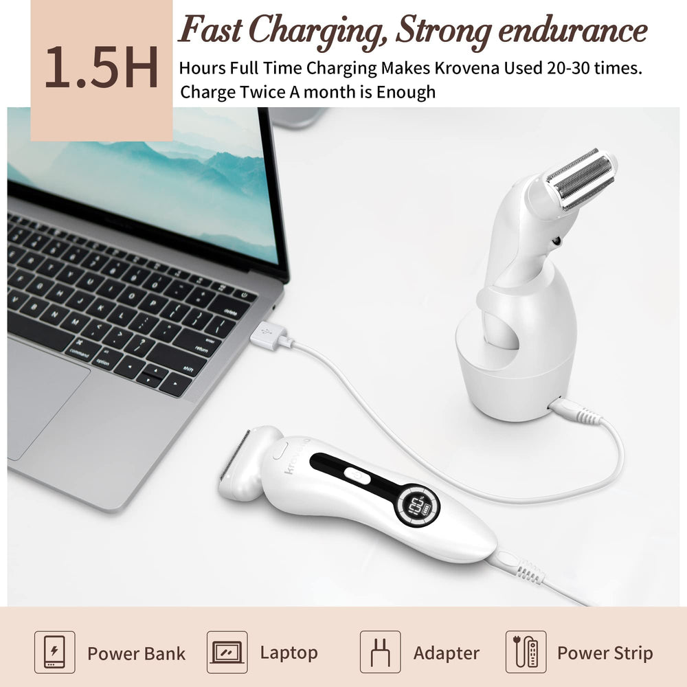 Krovena Carga USB con batería de larga duración para sesiones largas.