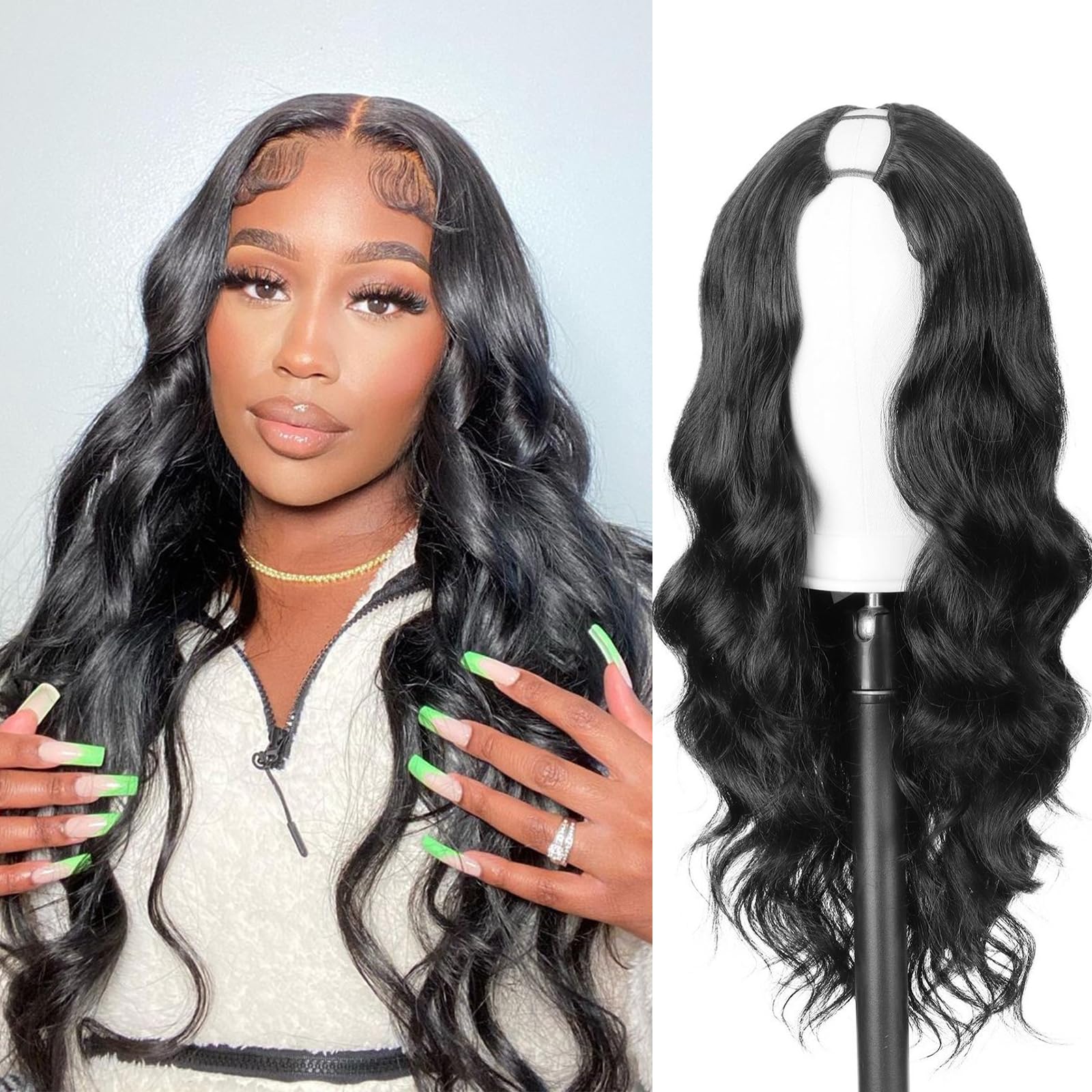 KRSI V-Part Wig lateral 24 pulgadas con textura suave