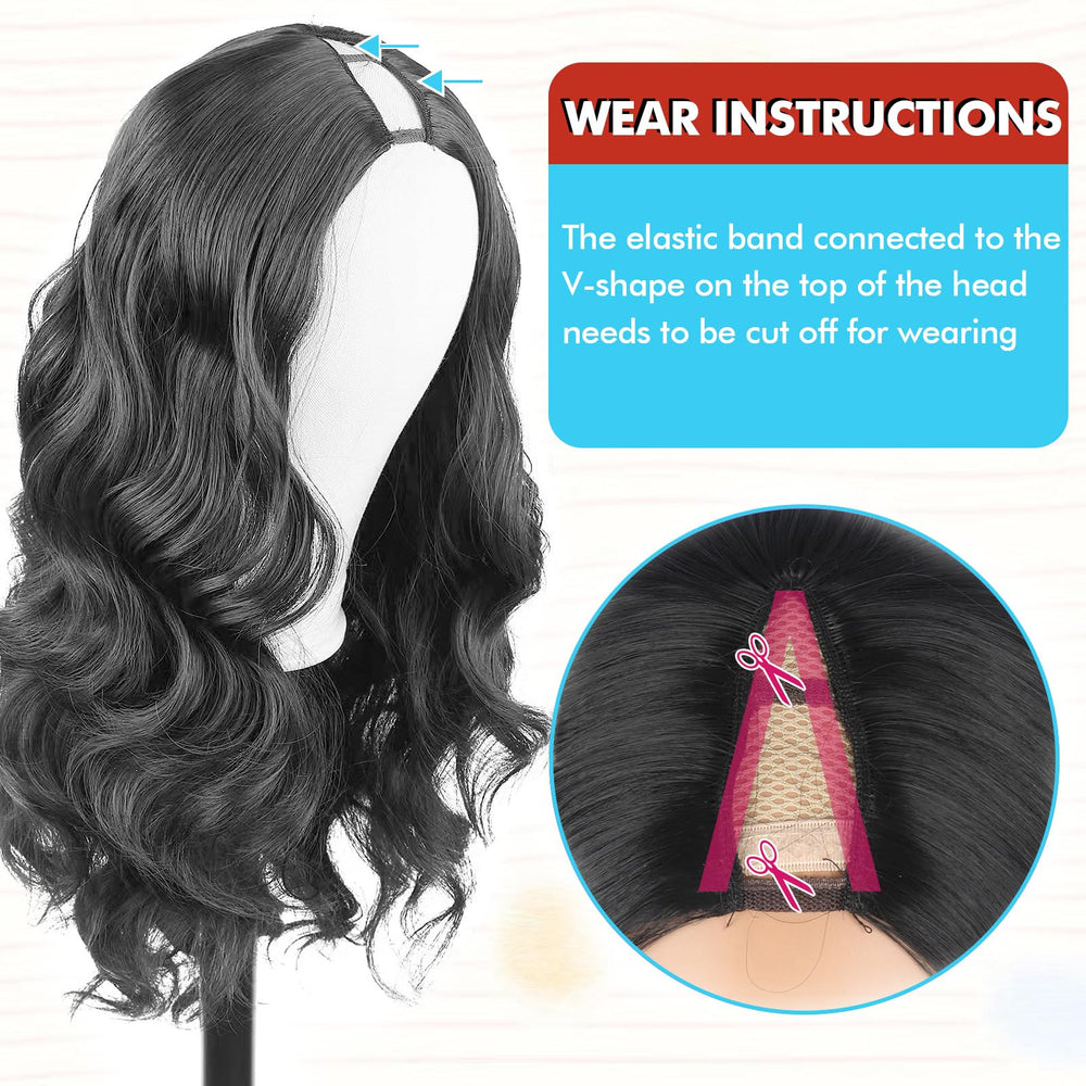 KRSI V-Part Wig línea natural DIY frente para look auténtico