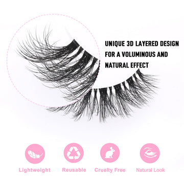 Pestañas KSYOO apariencia natural para un look diario suave.