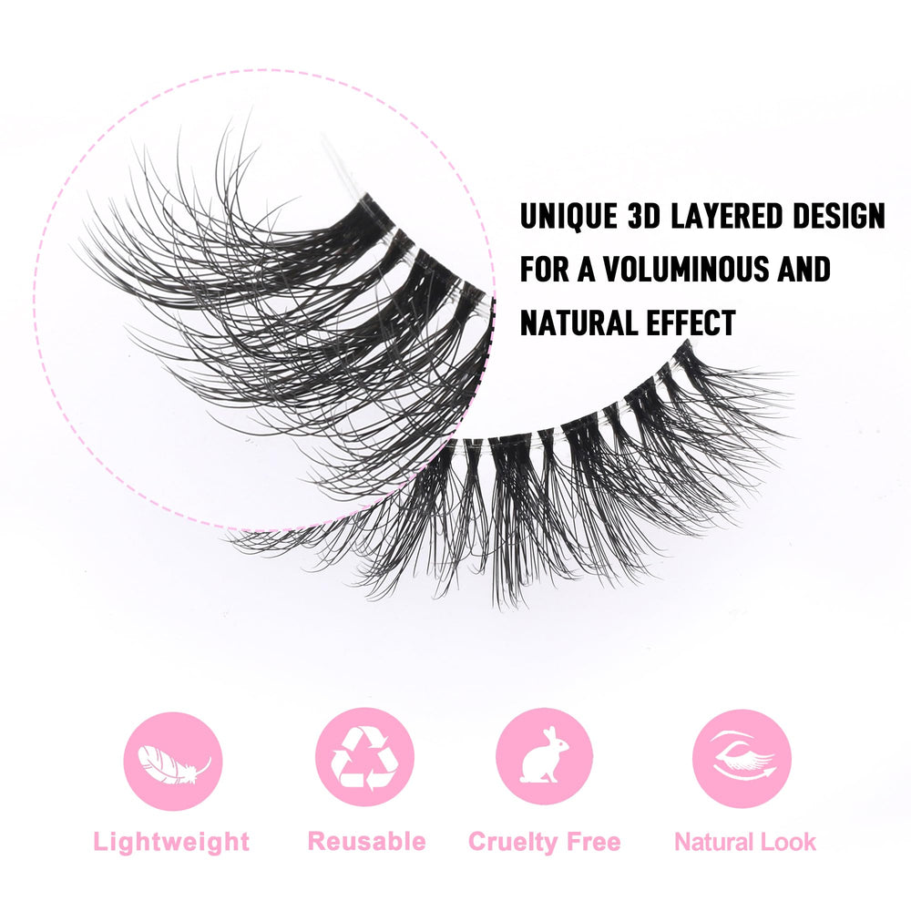 Pestañas KSYOO apariencia natural para un look diario suave.