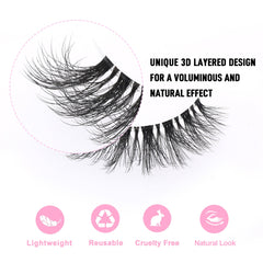 Pestañas KSYOO apariencia natural para un look diario suave.