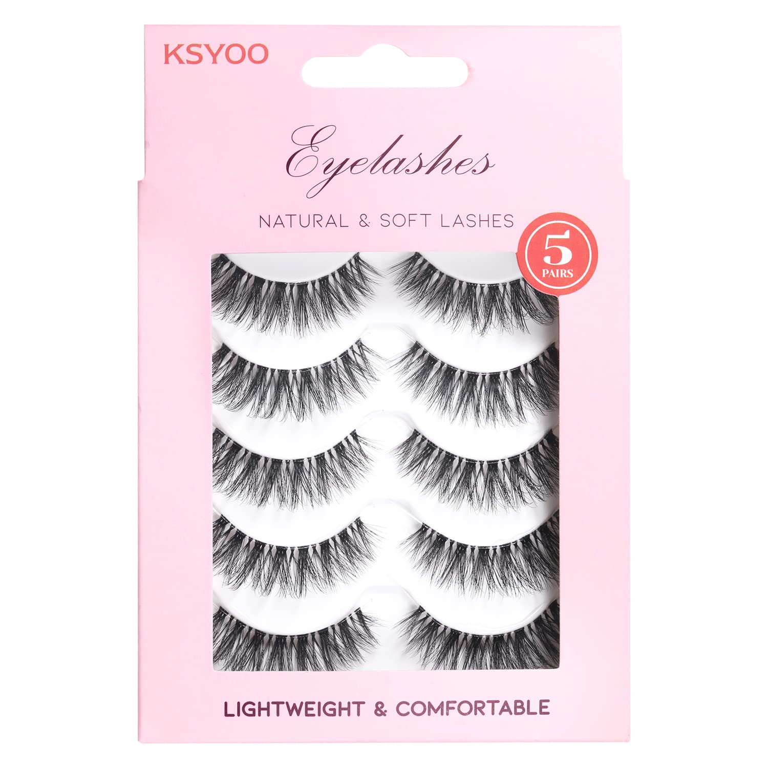 Pestañas KSYOO efecto extensiones para apariencia de pestañas largas sin maquillaje.