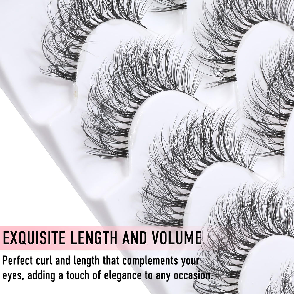 KSYOO Pestañas de 10-18 mm con curvatura tipo D para definición.
