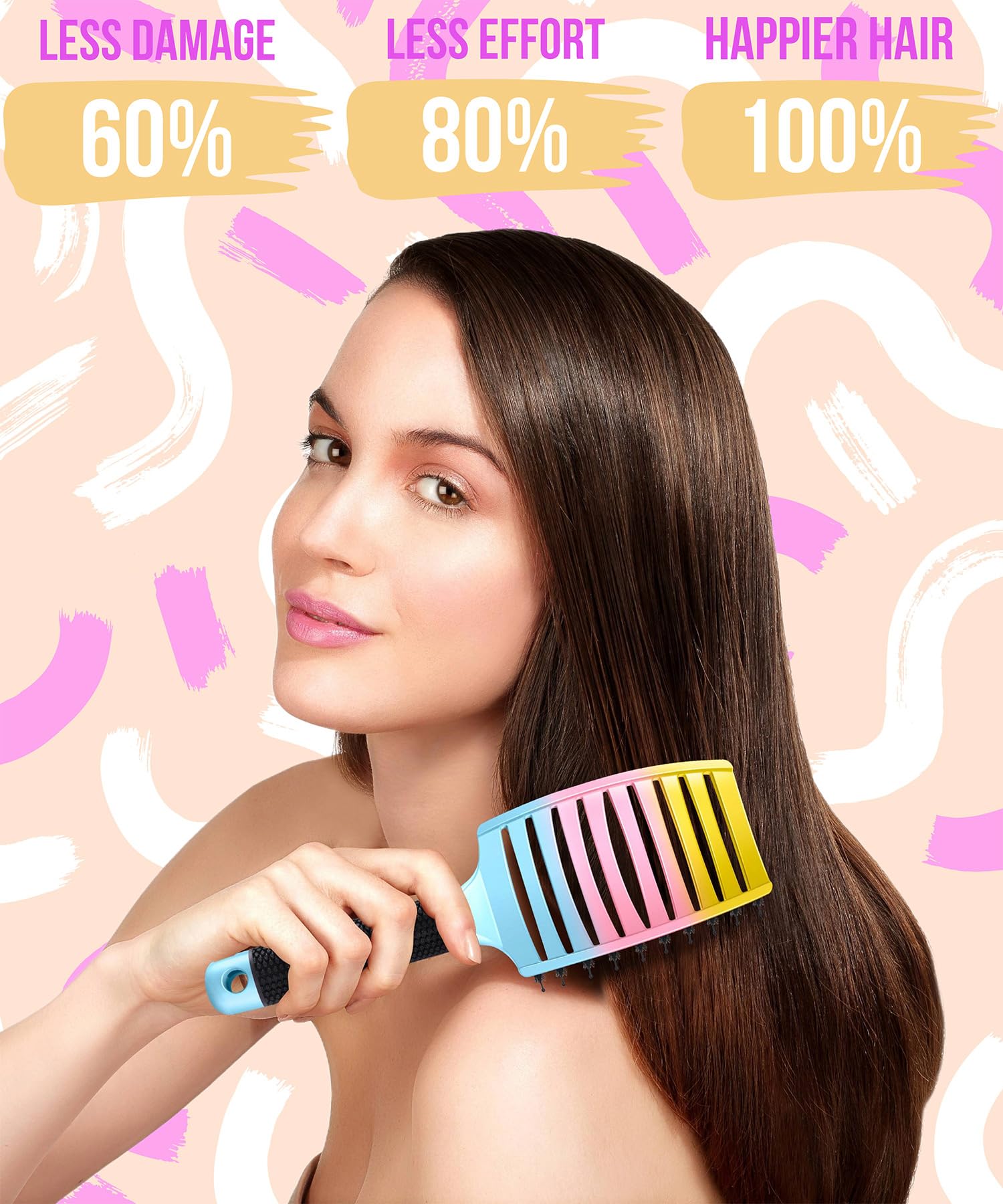 KTKUDY cepillo brillo natural cabello mas sano y tacto suave