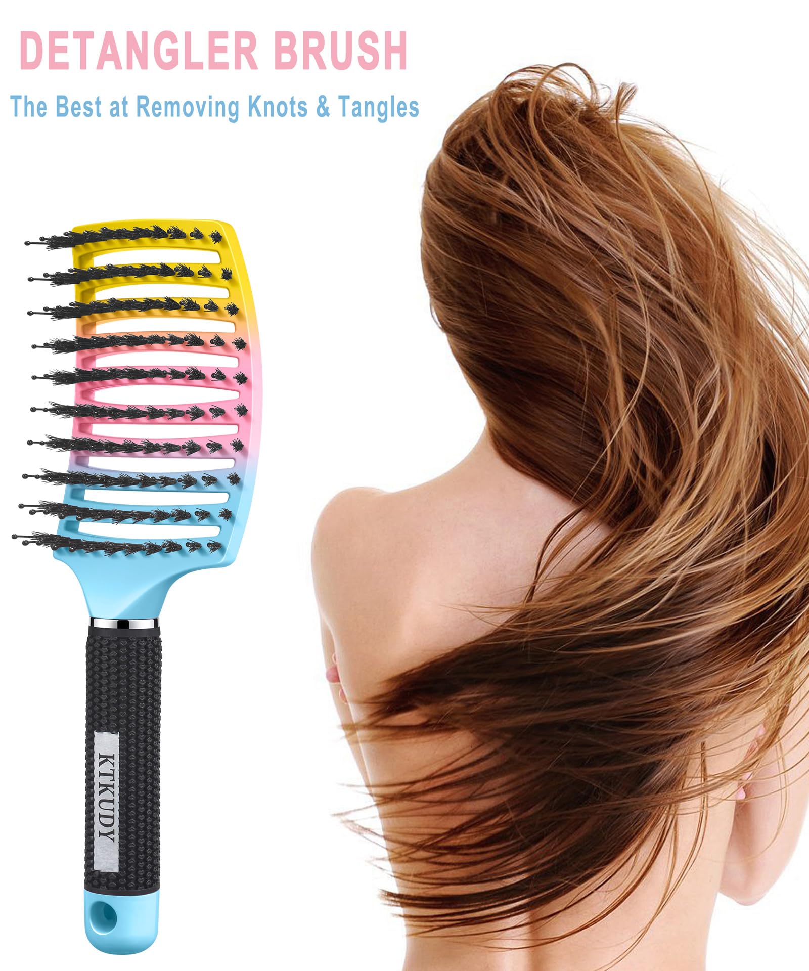 KTKUDY cepillo para uso humedo y seco cuida cualquier tipo cabello