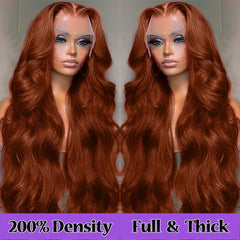 KTOOYKE Rizos cuerpo 13x6: cabello humano densidad 200 para peinados versátiles