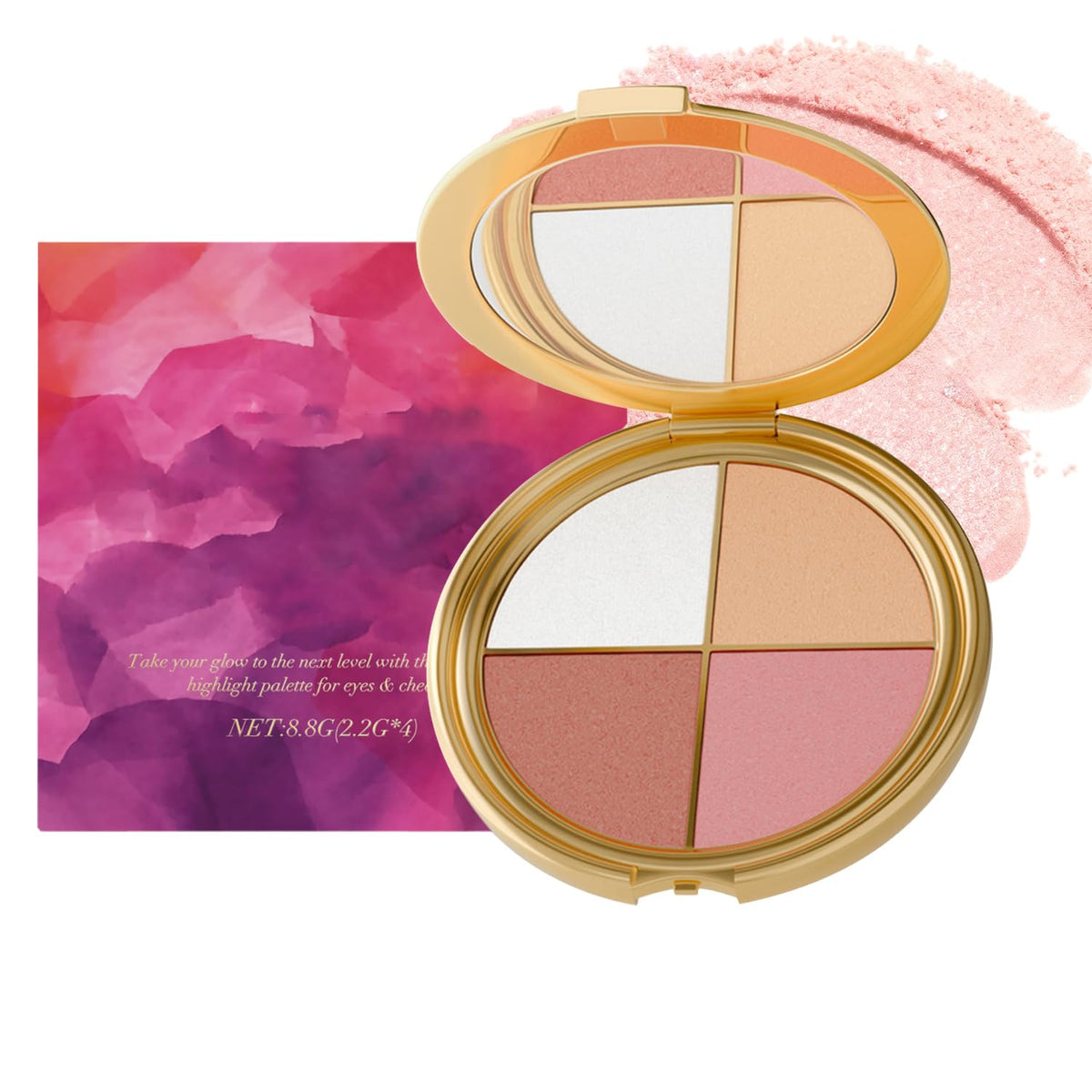 Kubot paleta ojos y pómulos: sombras suaves para un look diario versátil.