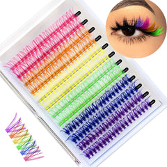 Pestañas coloridas KUCKOW en rosa para maquillajes brillantes.