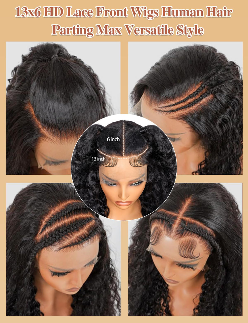 Kucmir frontal 13x6 con encaje natural y línea de cabello realista