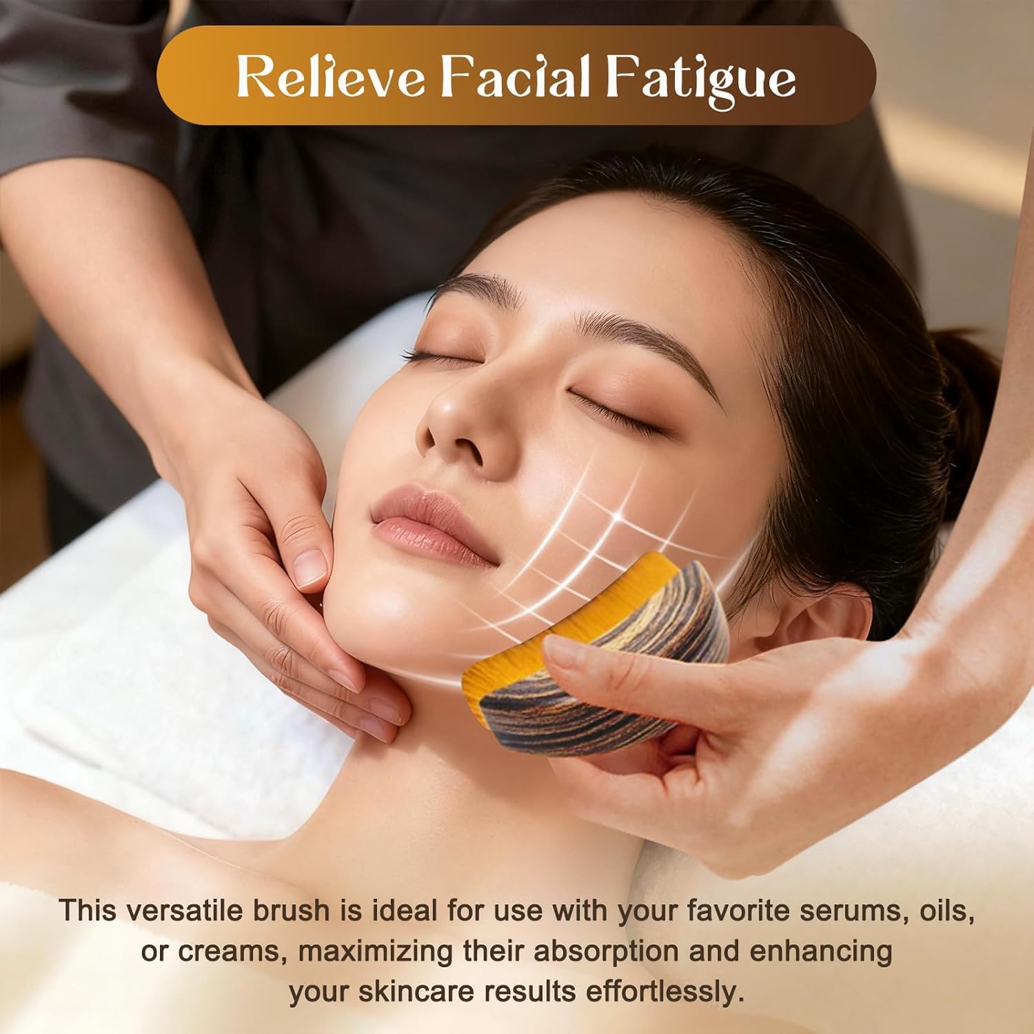 KUHEE cepillo linfático facial, cerdas suaves y duraderas aplican presión adecuada.
