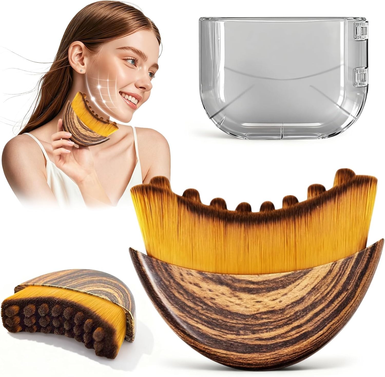 KUHEE cepillo linfático facial, vista frontal, favorece drenaje y contorno facial.