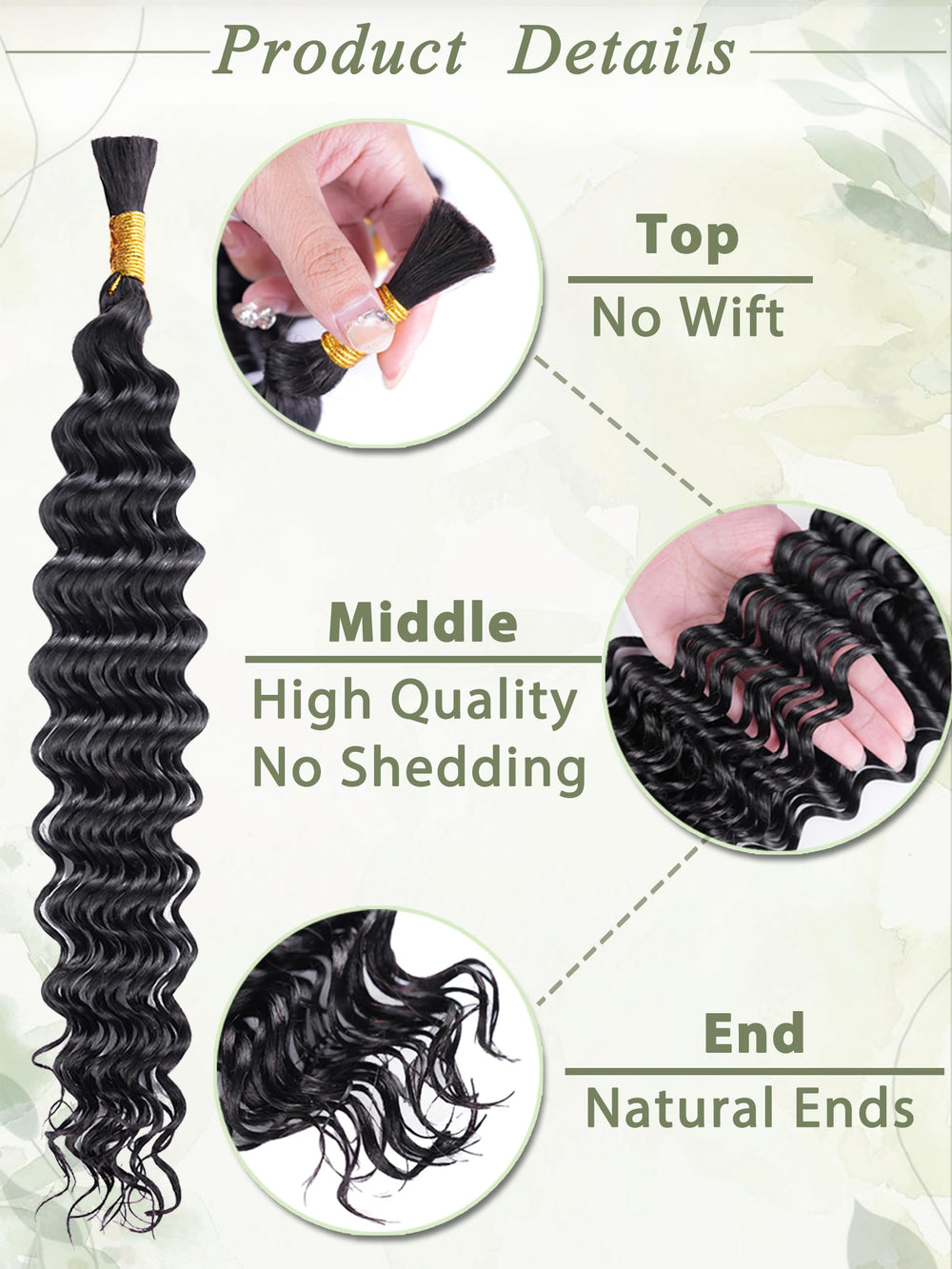 KULYMUWIG cabello virgen brasileño, onda profunda, lista para decolorar y teñir.