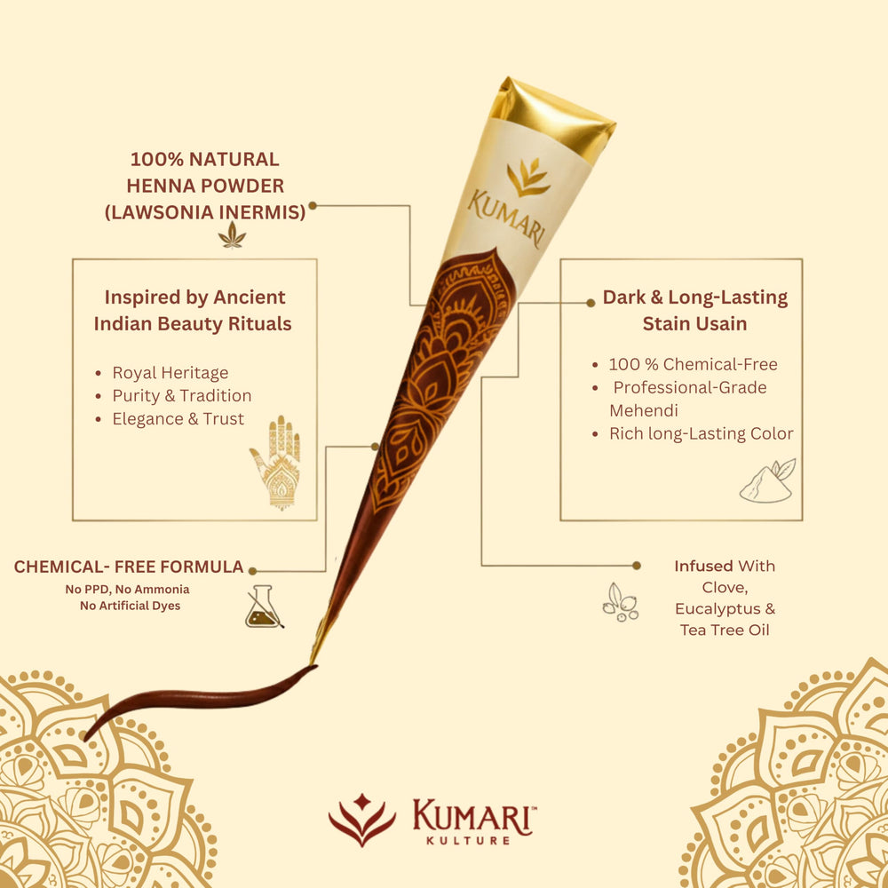 Kumari Kulture henna color tono marrón rojizo para acabado natural