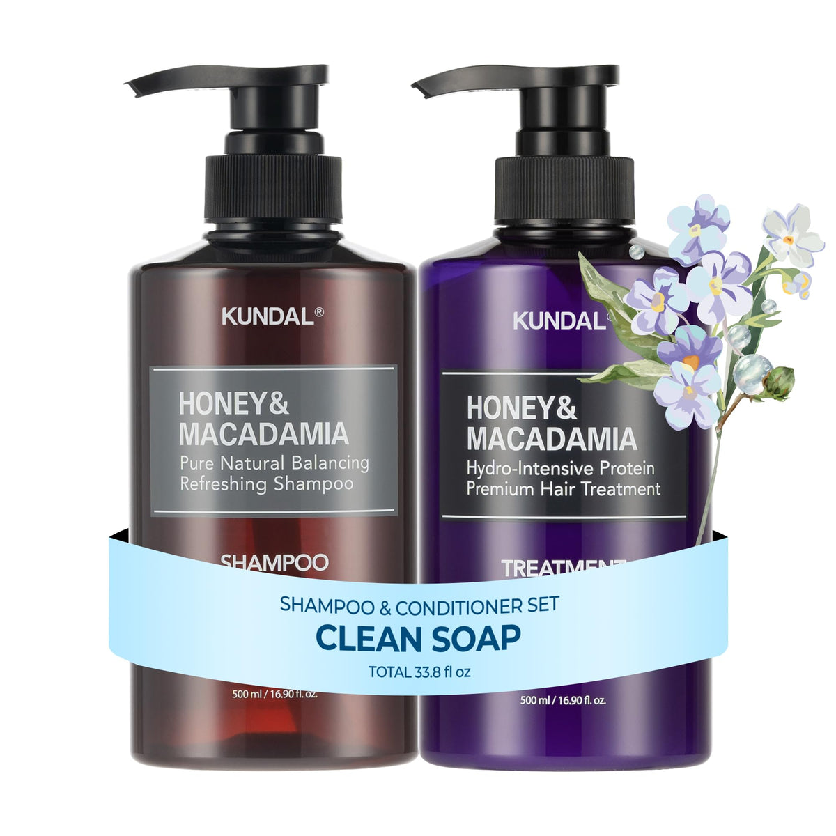 KUNDAL Clean Soap Champú, botella para lavado diario y aroma fresco