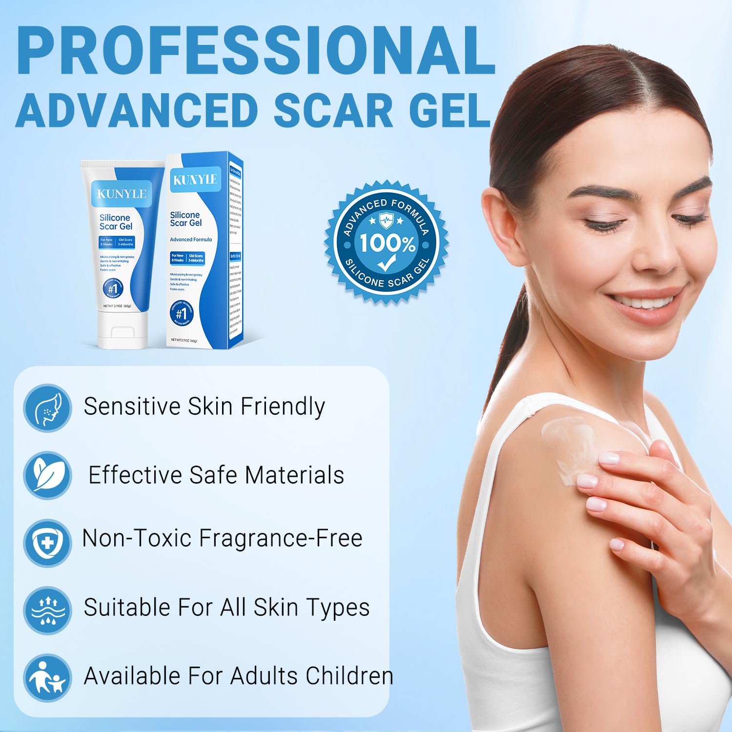 Kunyle Gel de Silicona: absorción rápida para uso diario.