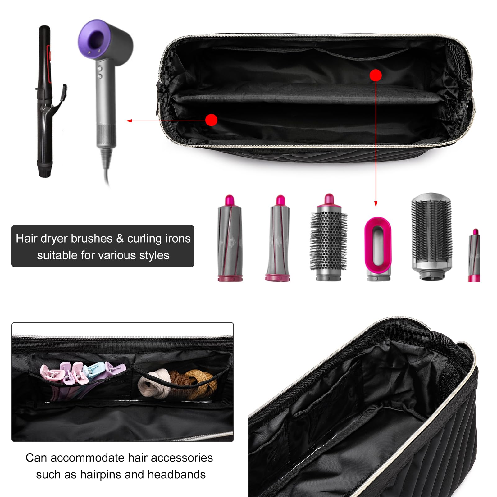 Organizador acolchado Kuosdaz para accesorios capilares en casa o viaje
