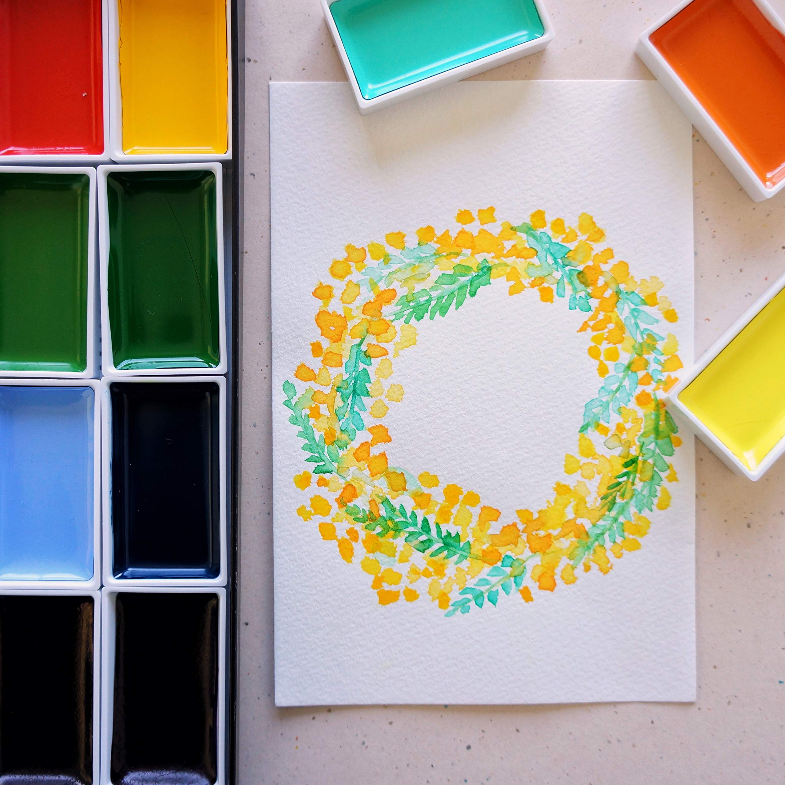 Kuretake GANSAI TAMBI: juego de colores para crear gradaciones vibrantes en ilustraciones.