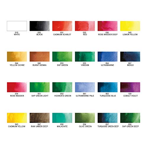 Kuretake GANSAI TAMBI: tabla de colores para distinguir tonos y planificar mezclas.