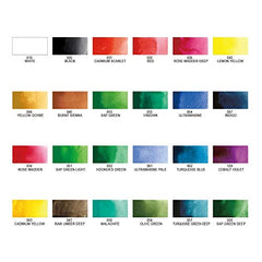 Kuretake GANSAI TAMBI: tabla de colores para distinguir tonos y planificar mezclas.