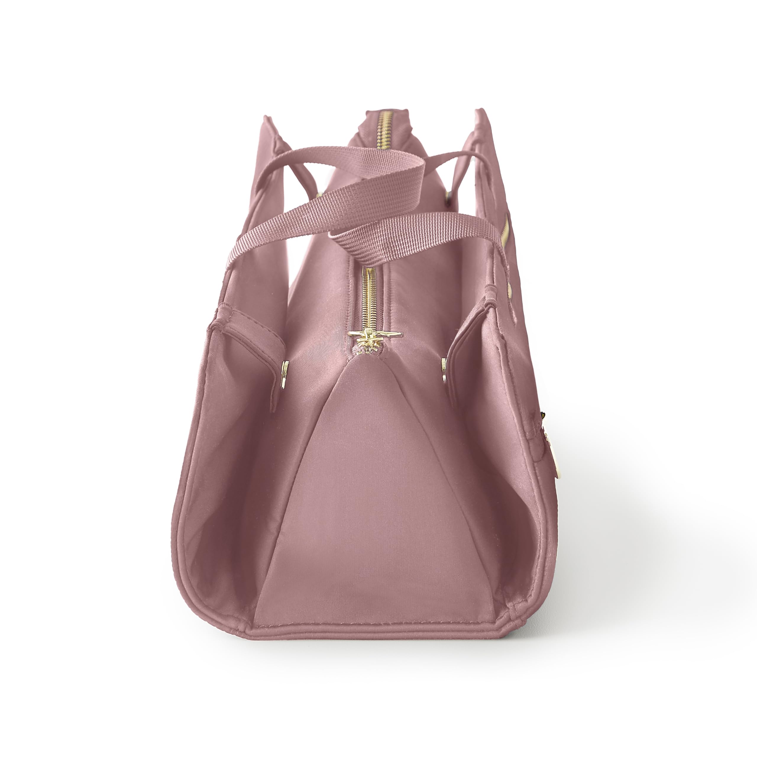 KUSSHI bolsa mauve para viaje, práctica y compacta.
