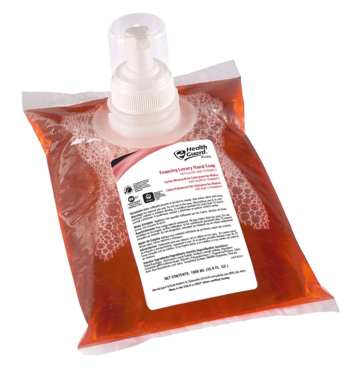 Kutol Health Guard jabon espuma rosa con fragancia tropical para manos suaves