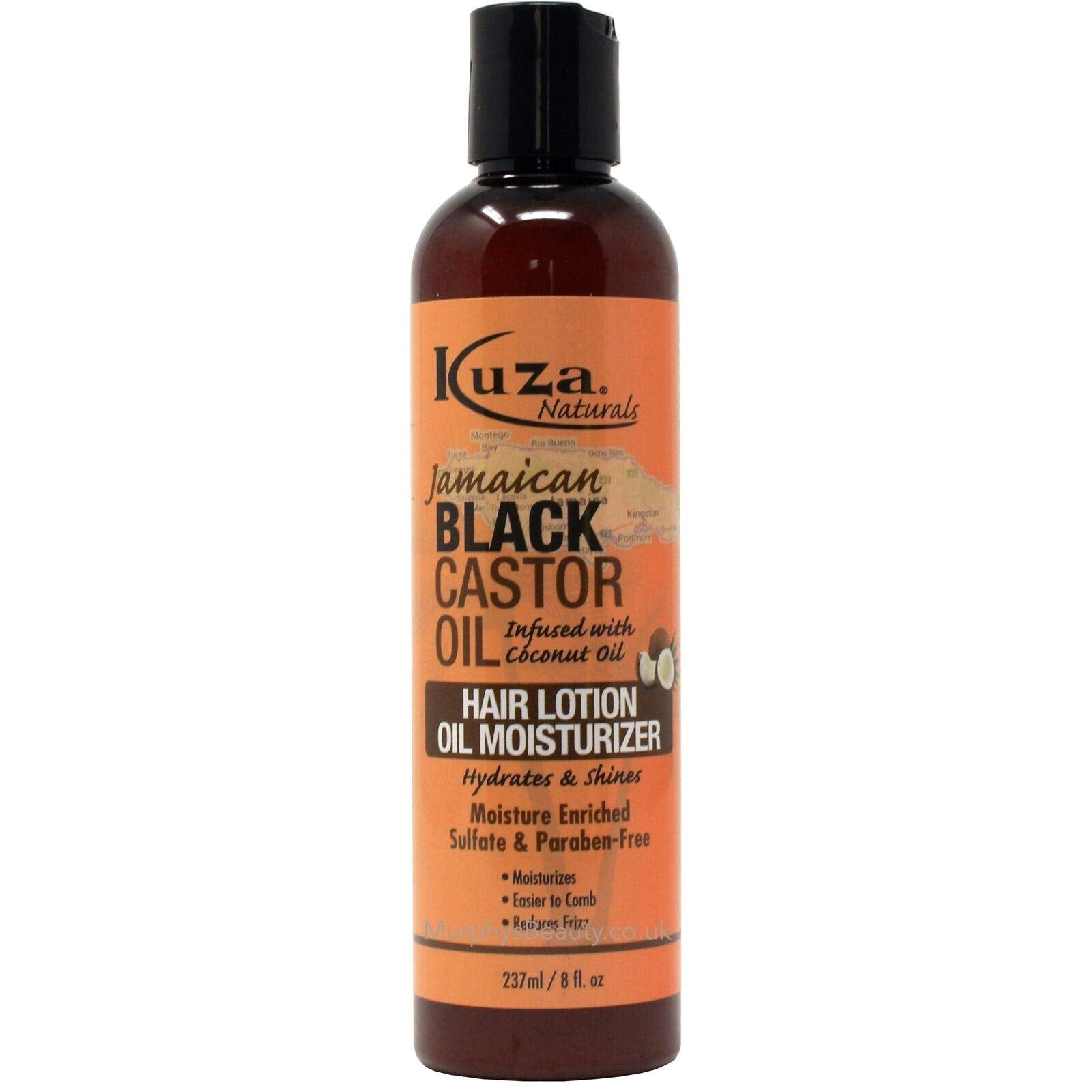 Kuza Naturals Loción de aceite de ricino para cabello negro, controla el encrespamiento y aporta brillo.