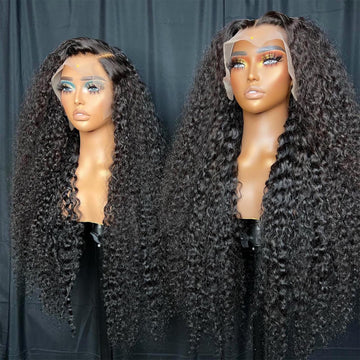KVFCT cabello brasileño virgen con encaje frontal, suavidad y rizos definidos