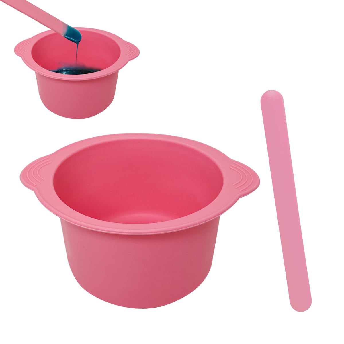 KVZVK cuenco de silicona para cera rosa, uso seguro y reutilizable para derretir cera.